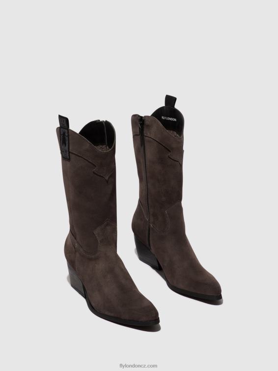 Šedá Fly London ženy boty na zip teke906 2HX4R294