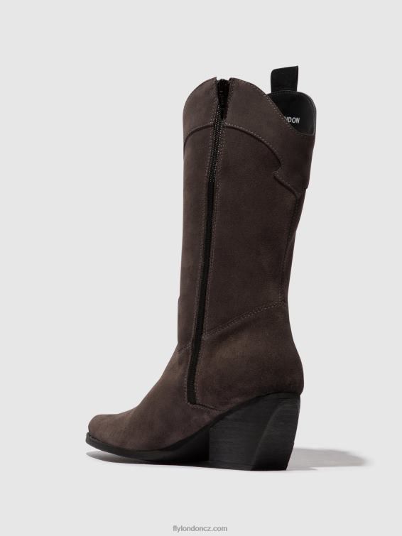 Šedá Fly London ženy boty na zip teke906 2HX4R294