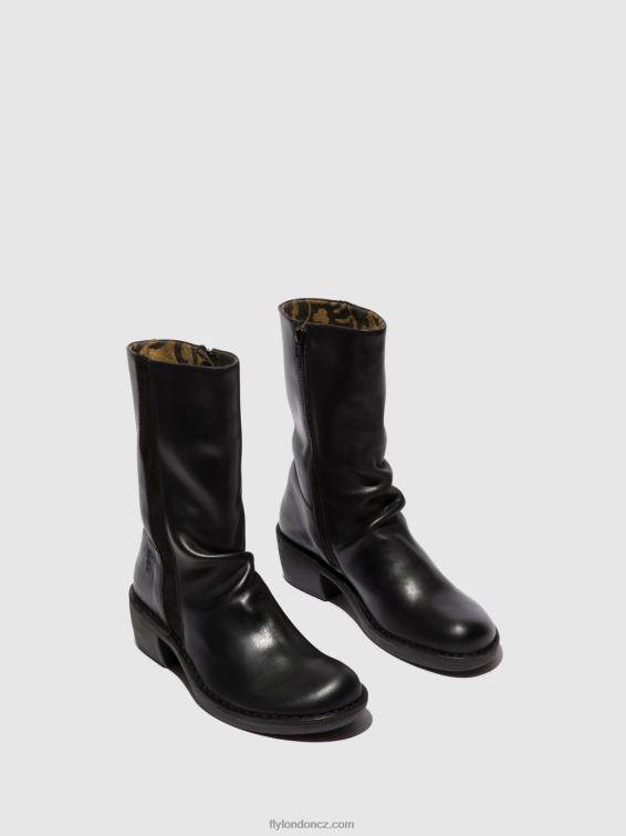 černá/černá Fly London ženy boty na zip mecy092 2HX4R299