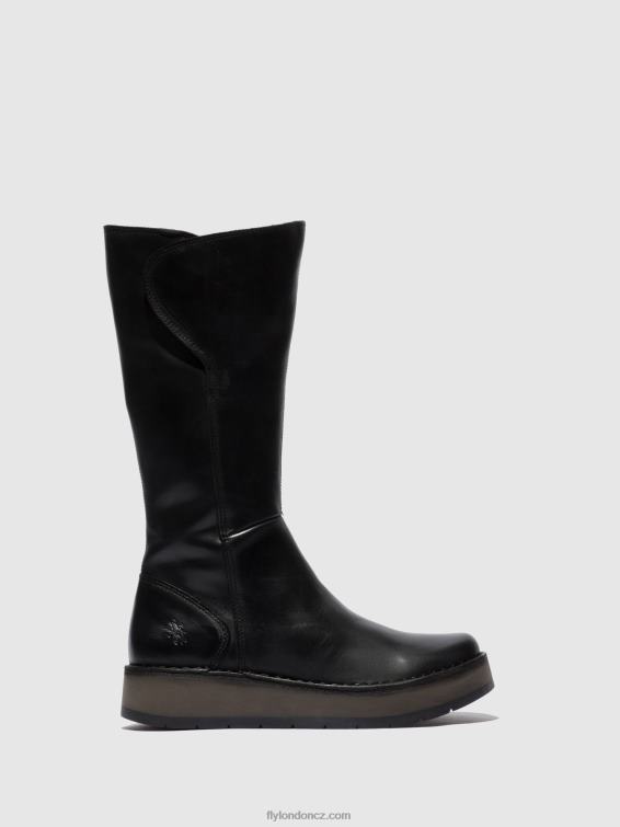 koberec černý Fly London ženy boty na zip rhea042 2HX4R339
