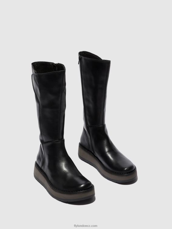 koberec černý Fly London ženy boty na zip rhea042 2HX4R339