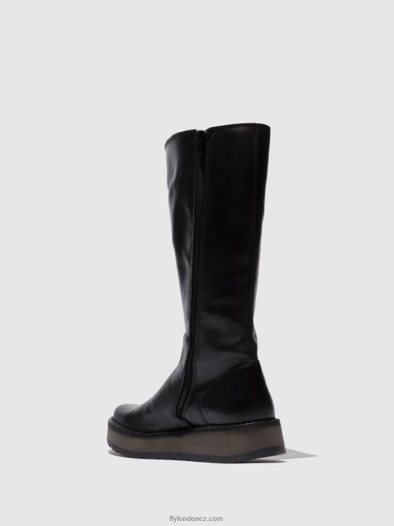 koberec černý Fly London ženy boty na zip rhea042 2HX4R339