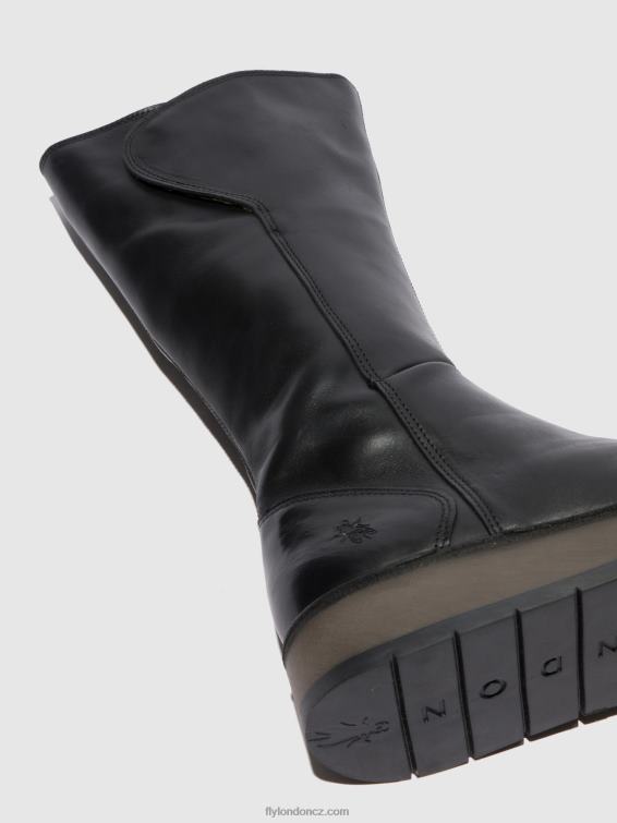 koberec černý Fly London ženy boty na zip rhea042 2HX4R339