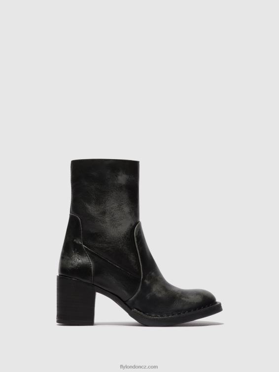 antracit Fly London ženy kotníkové boty na zip becy097 2HX4R69