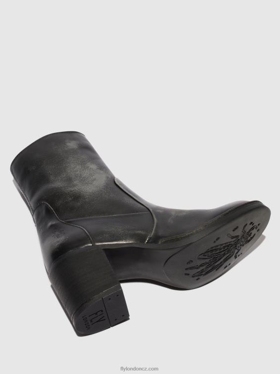 antracit Fly London ženy kotníkové boty na zip becy097 2HX4R69
