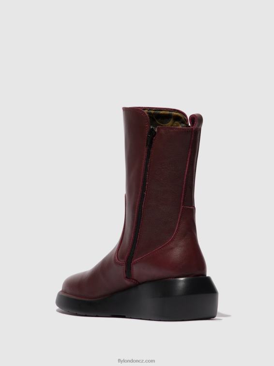 bordeaux Fly London ženy kotníkové boty na zip brin516 2HX4R64