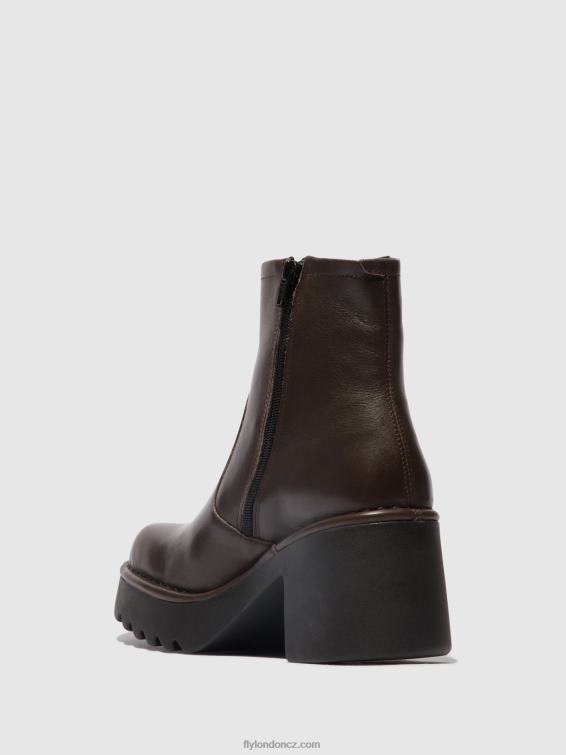 dk.taupe Fly London ženy kotníkové boty na zip moge250 2HX4R52