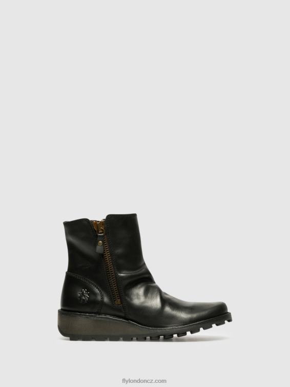 Černá Fly London ženy kotníkové boty na zip mon944 2HX4R269