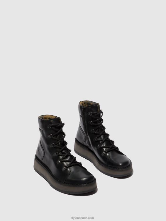 Černá Fly London ženy šněrovací kotníkové boty roxy094 2HX4R87