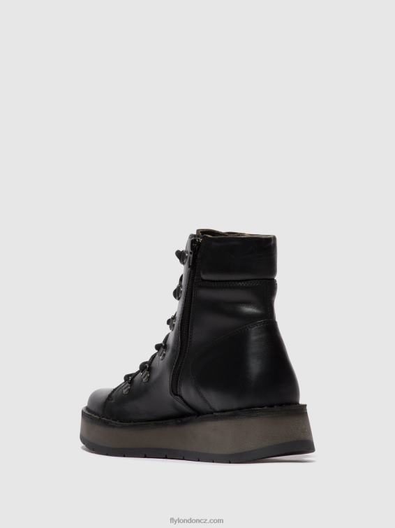Černá Fly London ženy šněrovací kotníkové boty roxy094 2HX4R87
