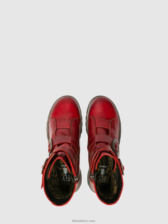 Červené Fly London ženy kotníkové boty s přezkou scop110 2HX4R265
