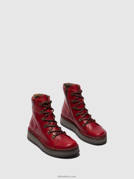 Červené Fly London ženy šněrovací kotníkové boty roxy094 2HX4R90