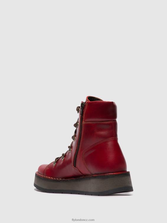 Červené Fly London ženy šněrovací kotníkové boty roxy094 2HX4R90