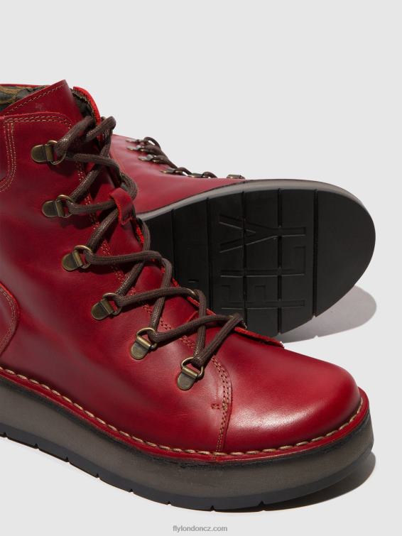 Červené Fly London ženy šněrovací kotníkové boty roxy094 2HX4R90