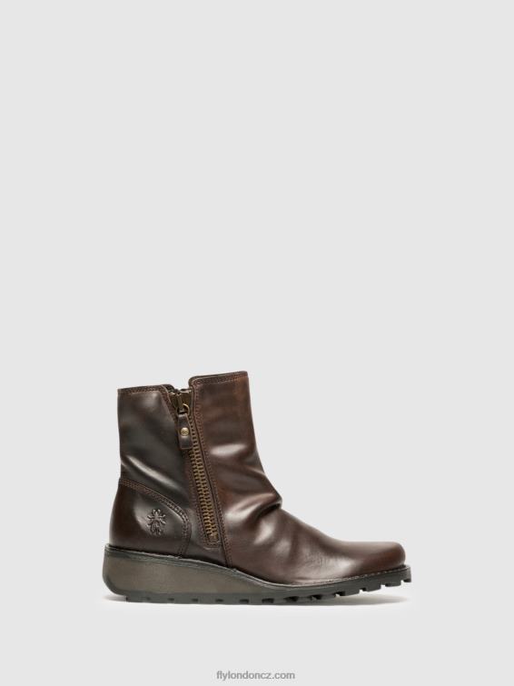 hnědý Fly London ženy kotníkové boty na zip mon944 dk. 2HX4R270