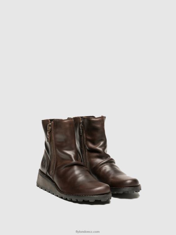 hnědý Fly London ženy kotníkové boty na zip mon944 dk. 2HX4R270