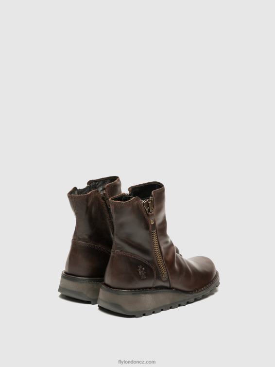 hnědý Fly London ženy kotníkové boty na zip mon944 dk. 2HX4R270