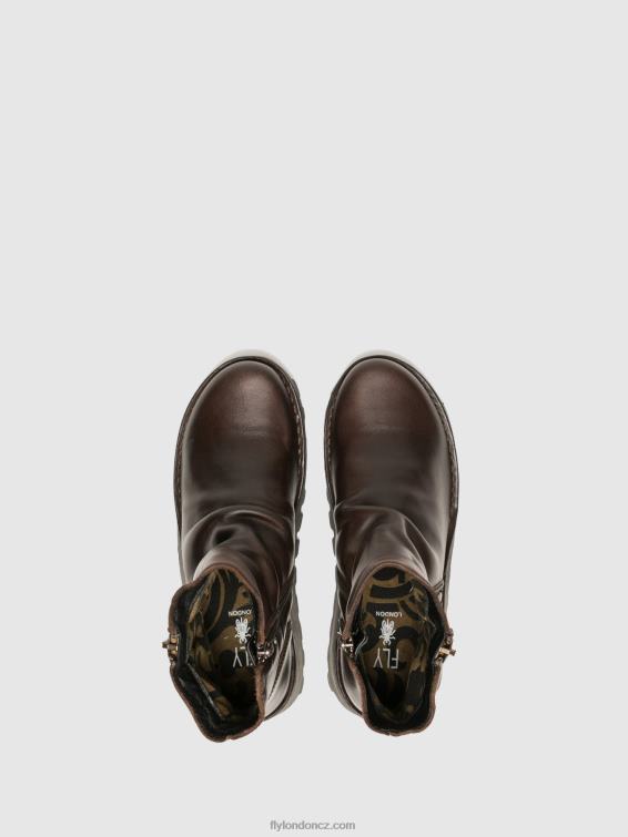 hnědý Fly London ženy kotníkové boty na zip mon944 dk. 2HX4R270