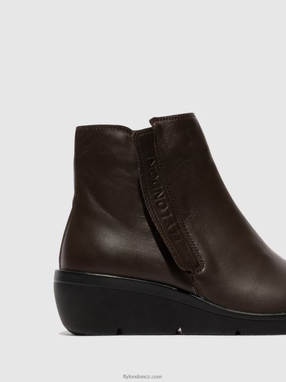 hnědý Fly London ženy kotníkové boty na zip nula550 2HX4R49