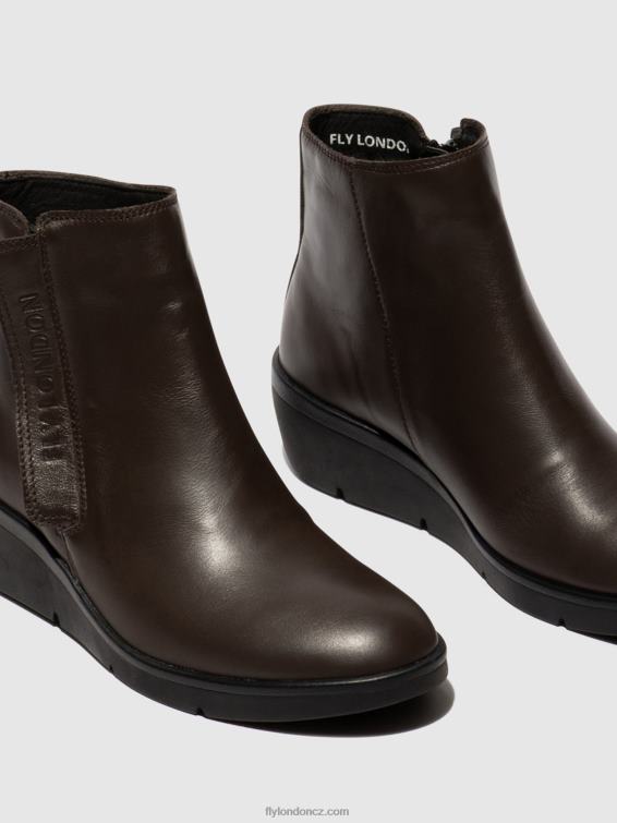 hnědý Fly London ženy kotníkové boty na zip nula550 2HX4R49