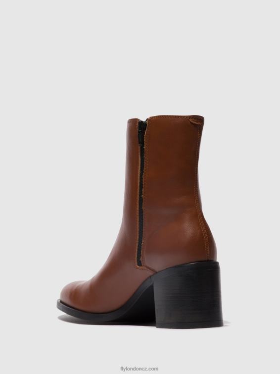koňak Fly London ženy kotníkové boty na zip amel913 2HX4R71