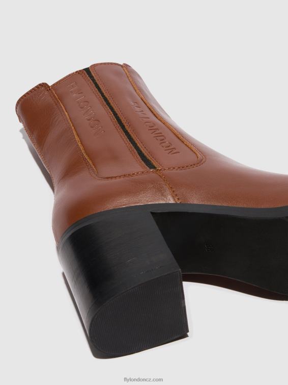 koňak Fly London ženy kotníkové boty na zip amel913 2HX4R71