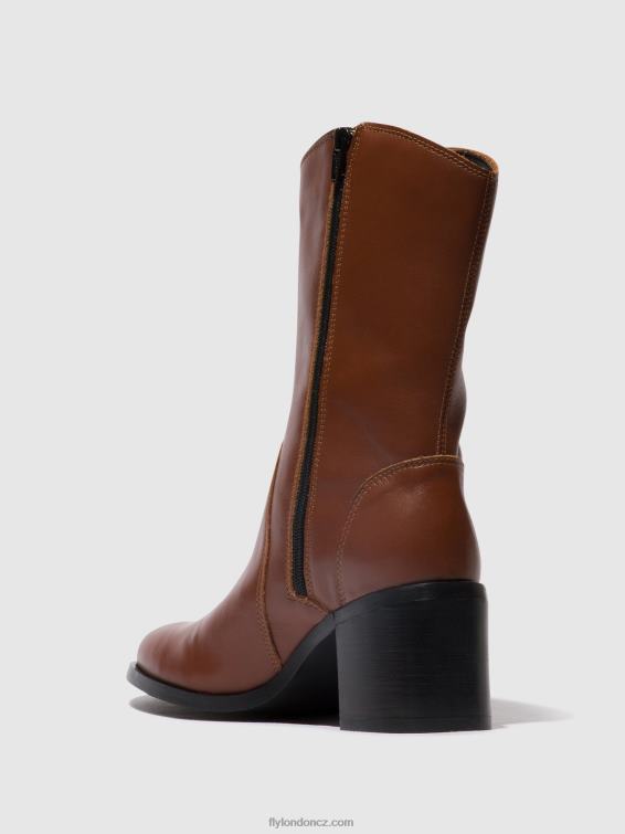 koňak Fly London ženy kotníkové boty na zip asta914 2HX4R74