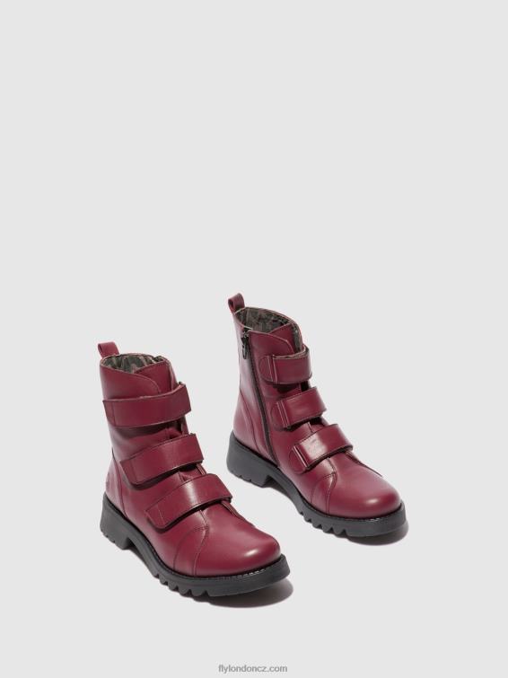kožené víno (černé) Fly London ženy kotníkové boty na suchý zip rach790 2HX4R191