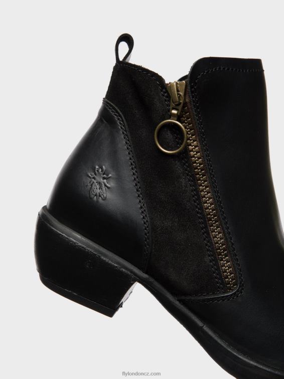 meli černá Fly London ženy kotníkové boty na zip 2HX4R15