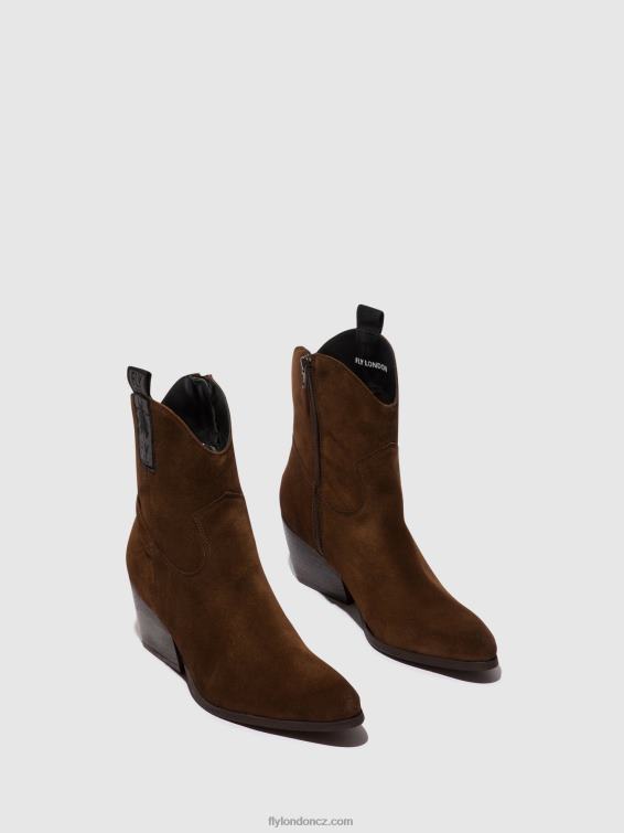 čokoláda Fly London ženy kotníkové boty na zip tabb905 2HX4R33