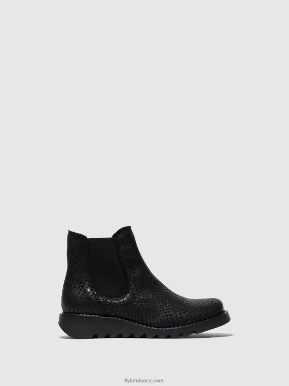 salv croco black Fly London ženy chelsea kotníkové boty 2HX4R14