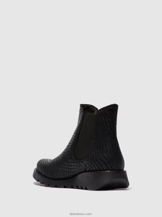 salv croco black Fly London ženy chelsea kotníkové boty 2HX4R14