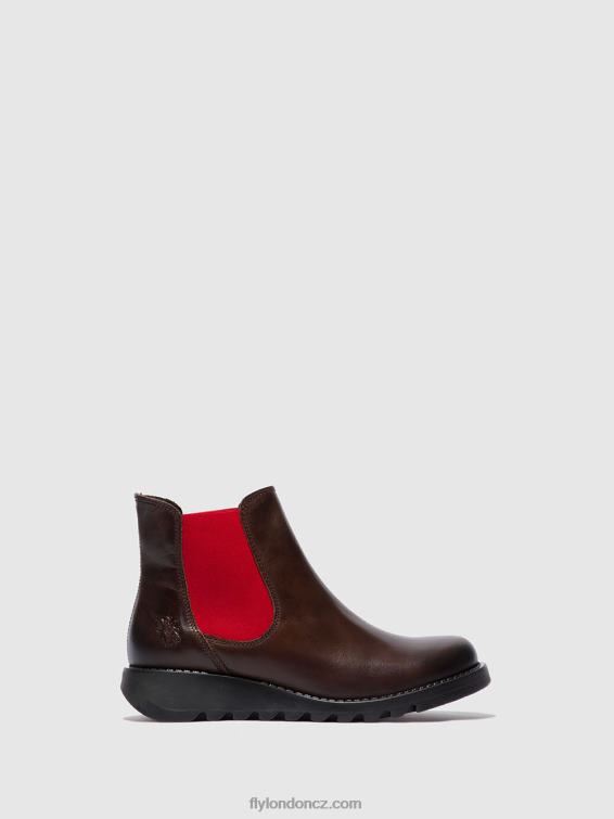 salv koberec dk. hnědá (červená elastická) Fly London ženy chelsea kotníkové boty 2HX4R170