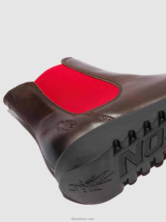 salv koberec dk. hnědá (červená elastická) Fly London ženy chelsea kotníkové boty 2HX4R170