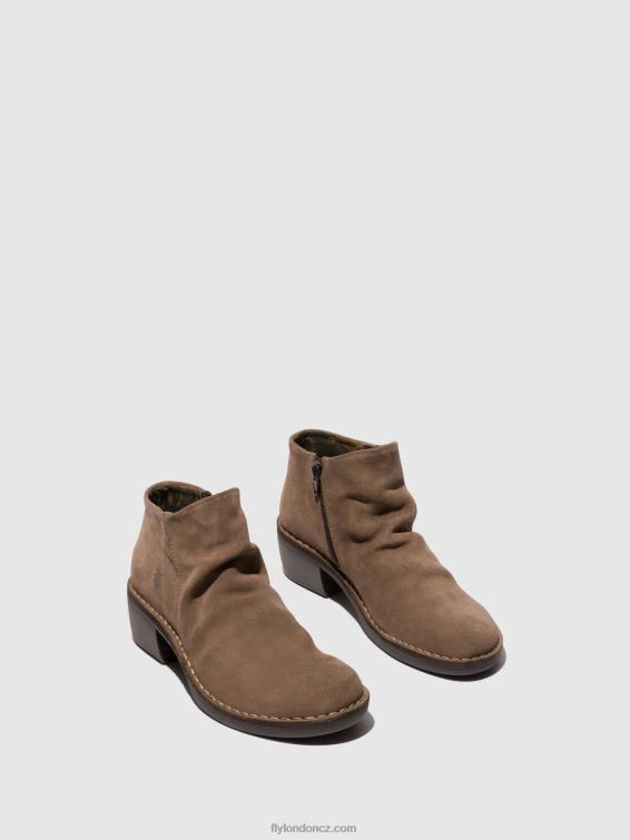 taupe Fly London ženy kotníkové boty na zip merk093 2HX4R53
