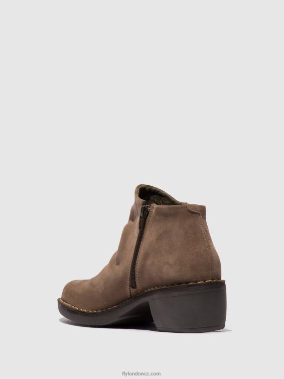 taupe Fly London ženy kotníkové boty na zip merk093 2HX4R53