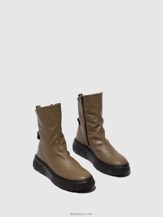 taupe (černá podrážka) Fly London ženy kotníkové boty na zip esen485 2HX4R60