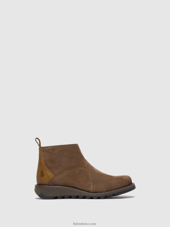 taupe/velbloud Fly London ženy kotníkové boty na zip sely918 2HX4R37