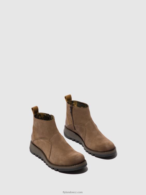 taupe/velbloud Fly London ženy kotníkové boty na zip sely918 2HX4R37