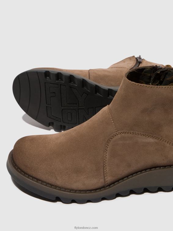 taupe/velbloud Fly London ženy kotníkové boty na zip sely918 2HX4R37