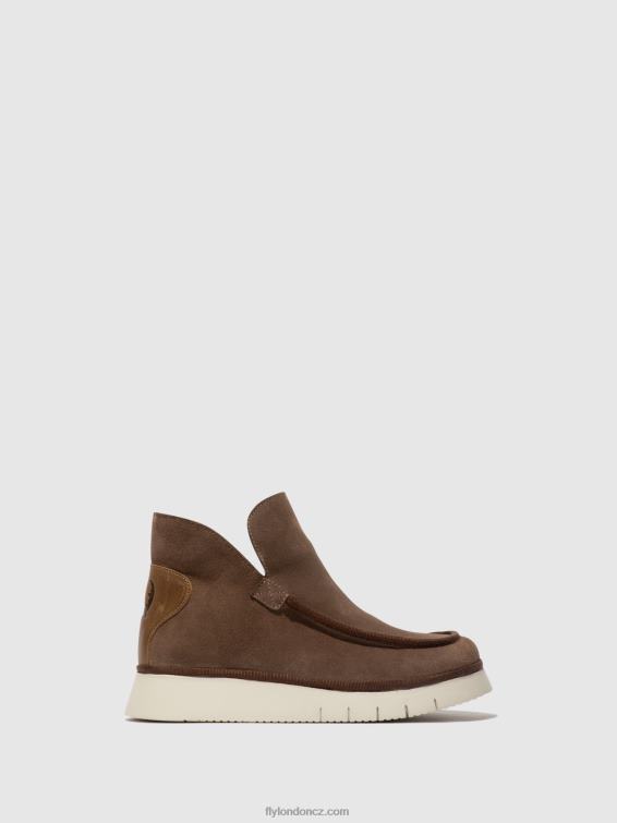 taupe/velbloud Fly London ženy kotníkové boty s kulatou špičkou coze348 2HX4R84