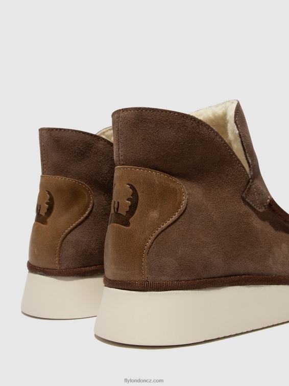 taupe/velbloud Fly London ženy kotníkové boty s kulatou špičkou coze348 2HX4R84