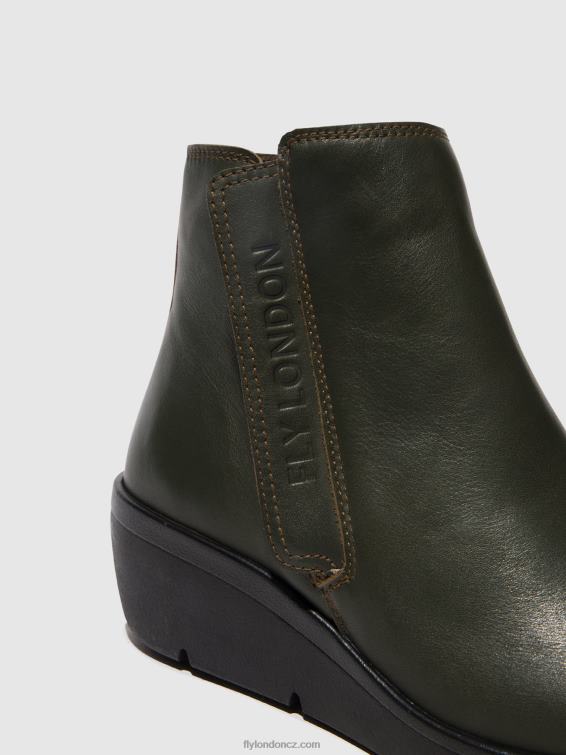 tmavozelený Fly London ženy kotníkové boty na zip nula550 2HX4R43