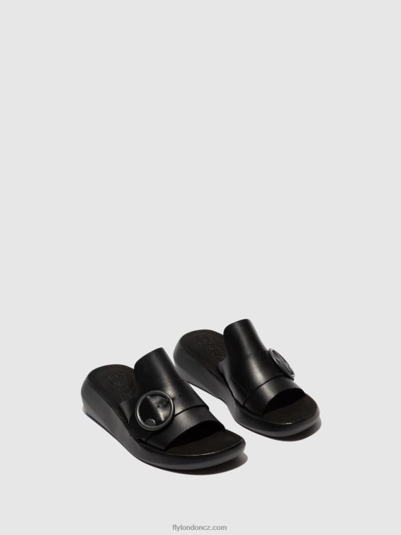 Černá Fly London ženy spona mules beyd925 2HX4R378