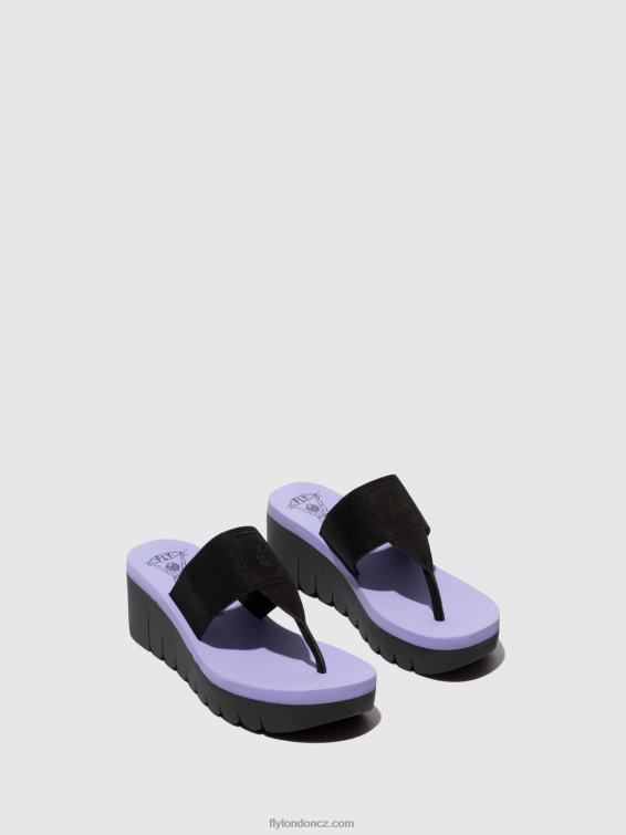 černá (viola) Fly London ženy nazouvací muly yomu725 2HX4R361