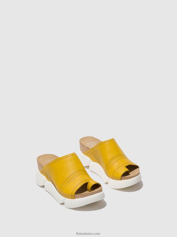 světle žlutá Fly London ženy mules s otevřenou špičkou sive866 2HX4R381