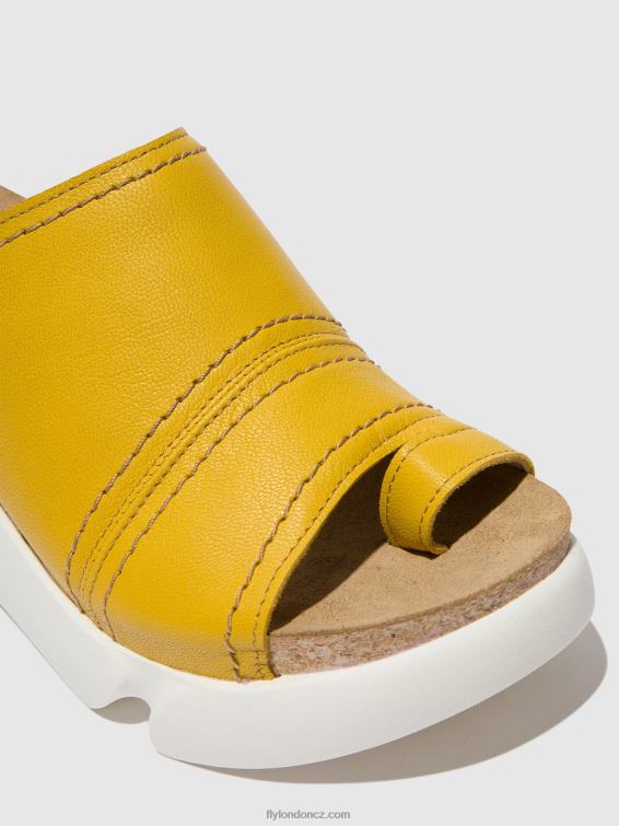 světle žlutá Fly London ženy mules s otevřenou špičkou sive866 2HX4R381