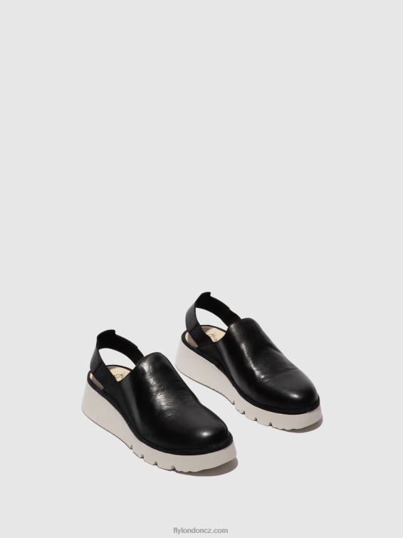 Černá Fly London ženy Sling-back boty plog430 2HX4R645