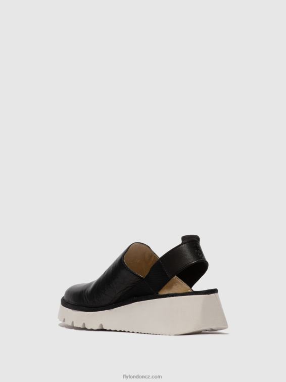 Černá Fly London ženy Sling-back boty plog430 2HX4R645