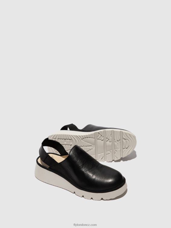 Černá Fly London ženy Sling-back boty plog430 2HX4R645